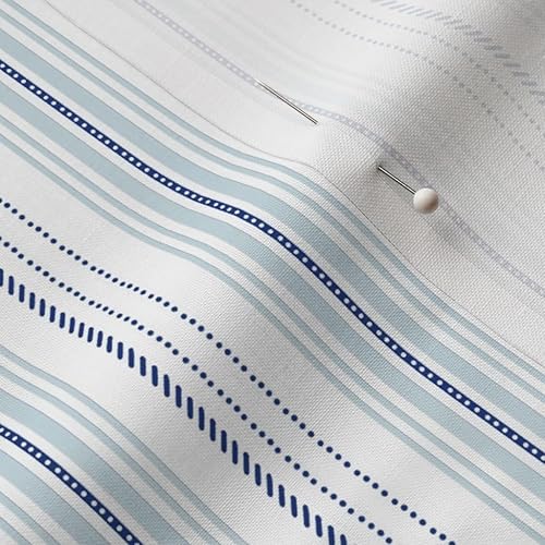 Miniatura 9 de Spoonflower Tela verde salvia, avena, beige, con aspecto de lino, palmas tropicales neutrales impresas en tela de algodón distintiva por The Yard