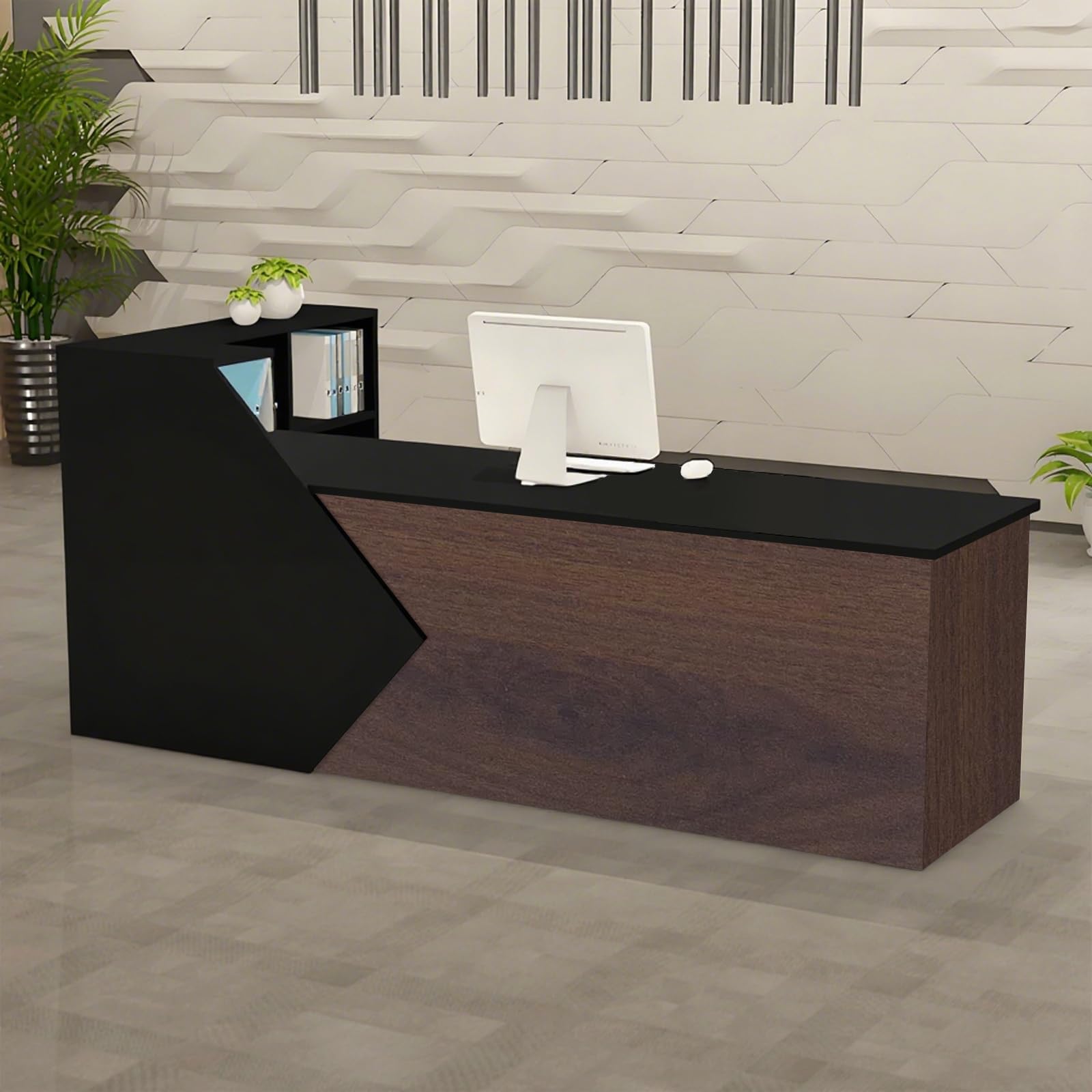 Mostrador de Recepción 80-783cm, Escritorio de Caja Registradora para Tienda, Mostrador de Atención al Cliente, Escritorio de Trabajo para Oficina, Salón de Belleza y Cafetería