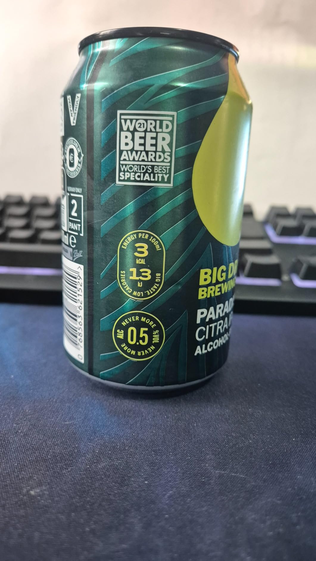 Big Drop Paradiso Citra IPA Beer Naturally Brewed Alcohol Free Beer with a Citrus Zing Vegan