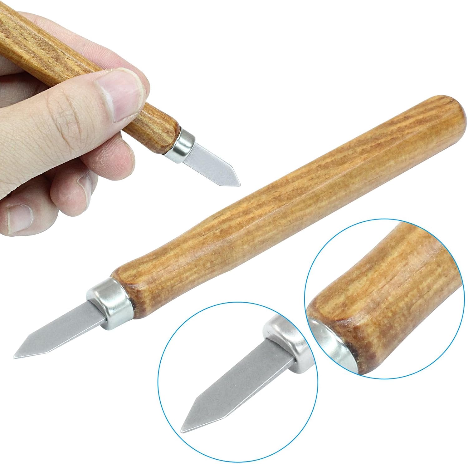 2 Pack Wood Carving Knives, Double Bevel Woodworking Marking Knife, Precision Scribe for Woodworkers/Craftsmen