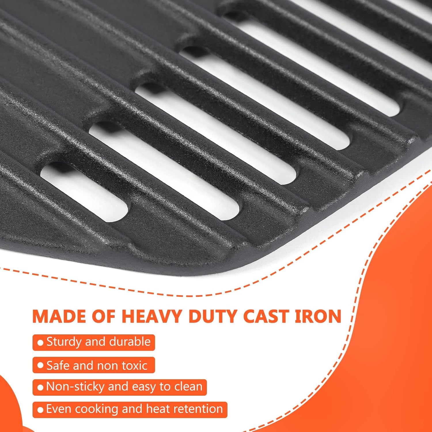 Grilles Fonte Pour Weber Q100/Q120 - Lot De 2, Plaque De Cuisson + Grille, Anti-adhésive - 43x32cm