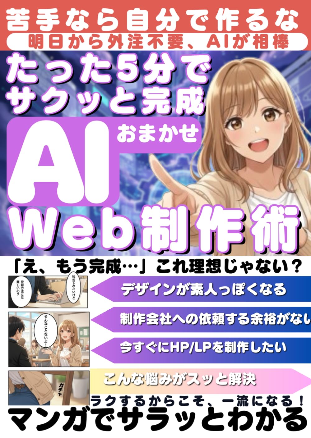 マンガでわかるたった5分でサクッと完成AIおまかせWeb制作術: 
