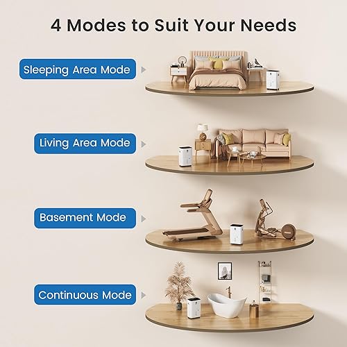 Miniatura 5 de Yaufey Deshumidificador Energy Star de 80 pintas para el hogar, sótano y habitación grande de hasta 5000 pies cuadrados, con manguera de drenaje,