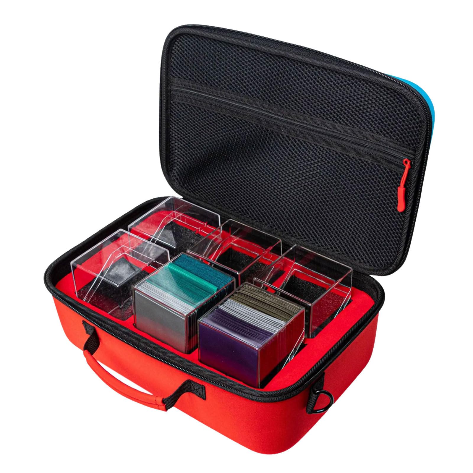 Porta carte portatile con custodia, grande | Design in schiuma e resistente agli urti con custodia trasparente per il trasporto di carte, regali da collezione