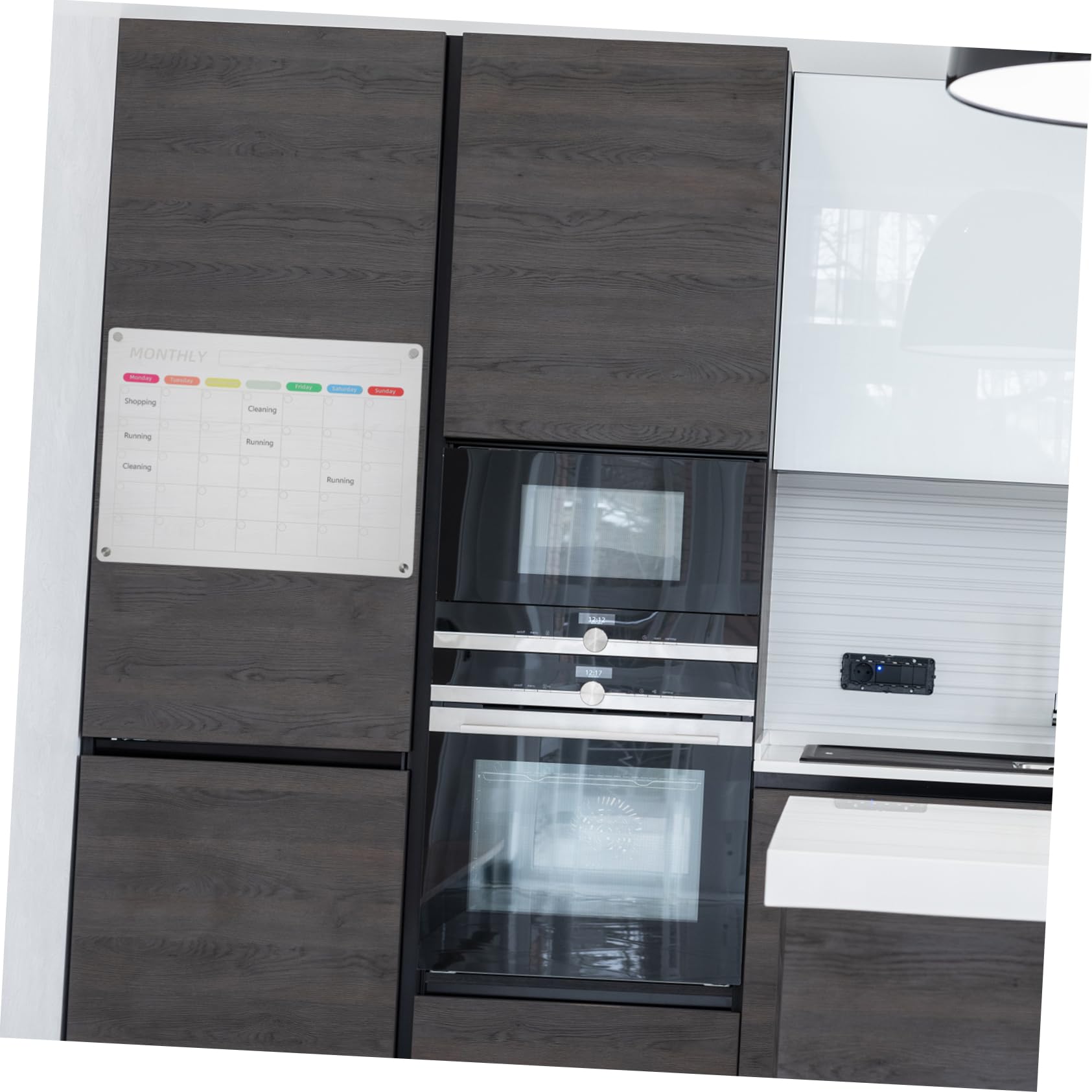 2sets Lavagna Cancellabile Per Frigorifero Planner Giornaliero e Mensile Acrilico Accessori Per Organizzazione Famigliare Facile Usare e Riutilizzabile