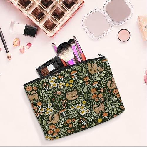Miniatura 9 de jeilink Linda bolsa de maquillaje divertida con diseño floral de animales para amantes, mujeres, niñas, hijas, enfermeras, compañeras de trabajo,