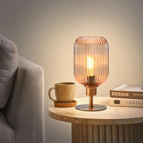 Miniatura 13 de Lámpara de mesa de vidrio de mediados del siglo, lámpara de escritorio regulable, bombilla LED incluida, temporizador incorporado, vidrio verde