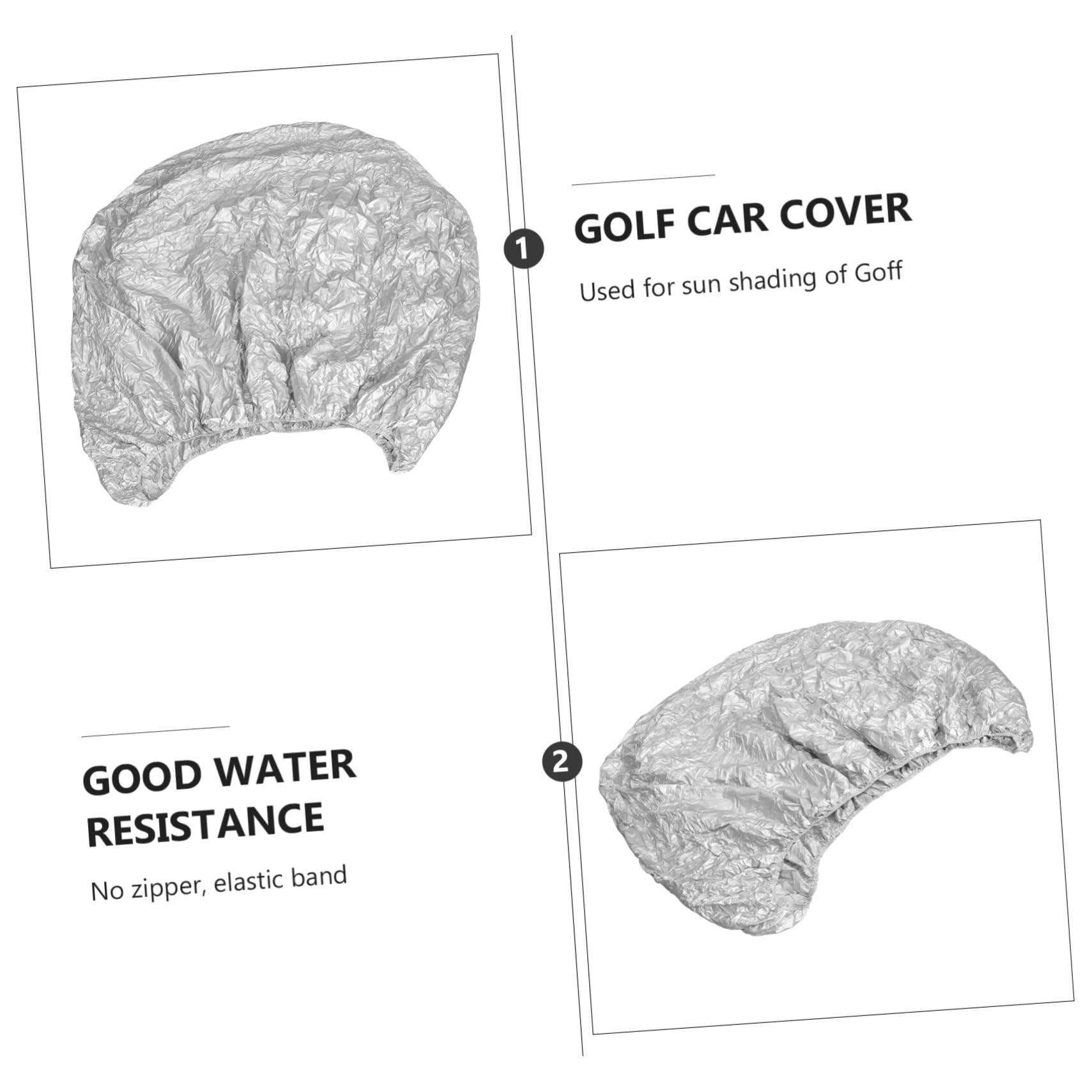 Toyvian Funda y Resistente Intemperie para Carrito de Golf para 4 Personas Ventilación Integrada Plata Adecuado para Exterior