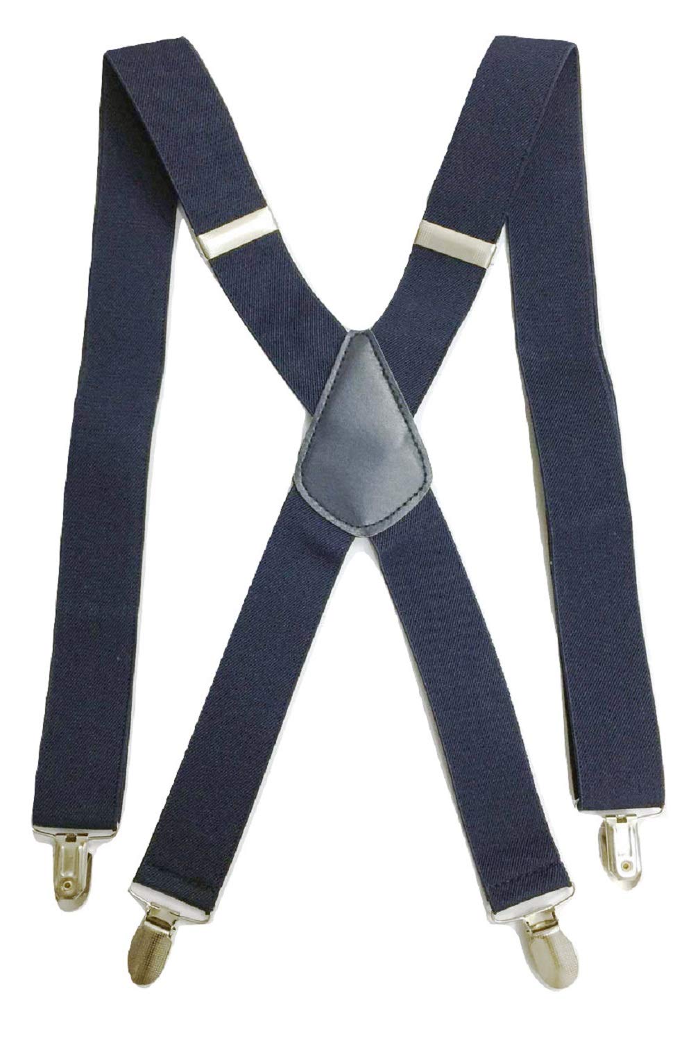 L&L® Standard Mens Ladies BRACES BLACK SUSPENDER ELASTIC 3.5cm WIDE Durable Trouser (Navy)