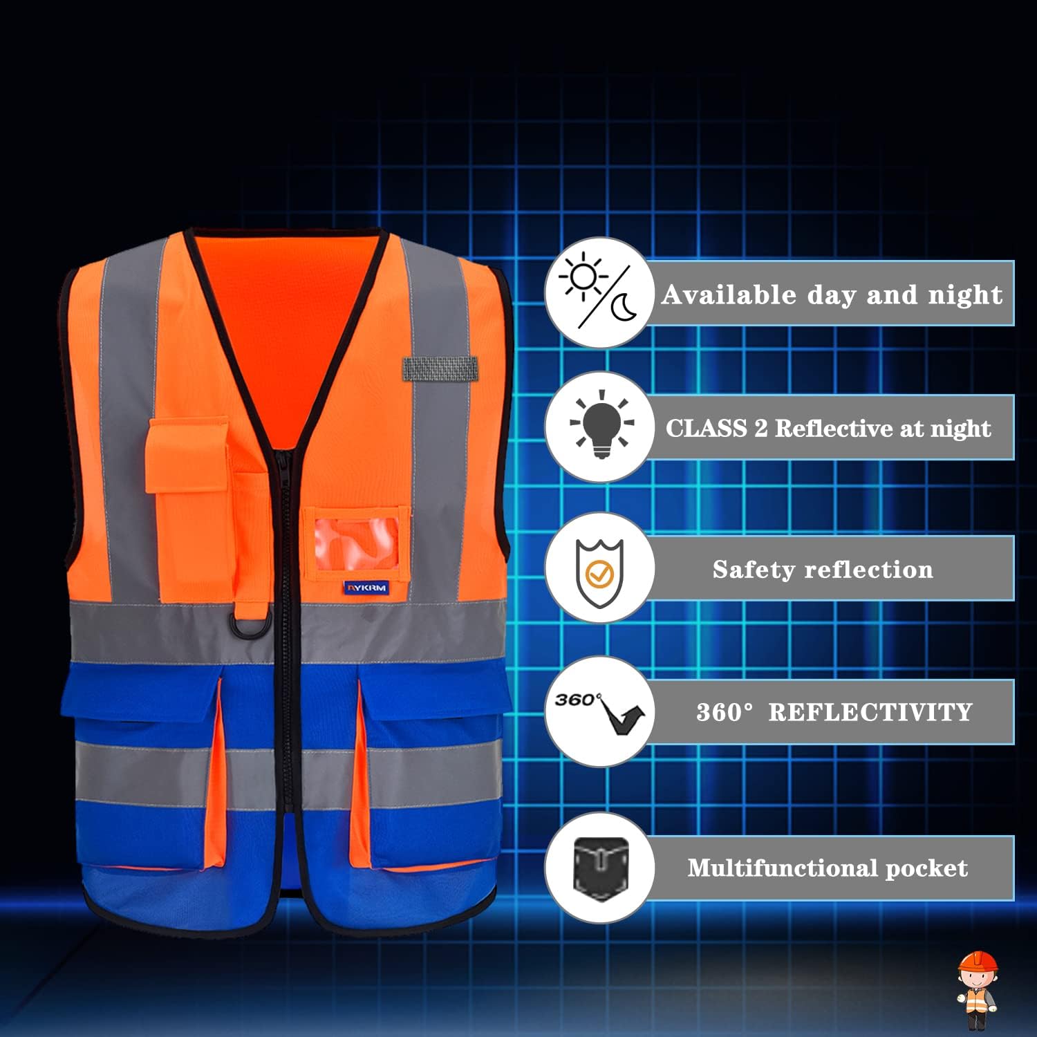 A-SAFETY Pink Safety Vests for Women,Working Safety Vest with Reflective Strips,Medium — view 97