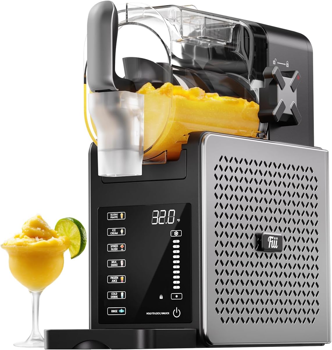 Fiii Slushie Machine 92 oz, Slushy Machine for Home, 6 Preset Programs, Quiet Operation, LED Display, Auto-Clean, No Ice Needed, Perfect for Milkshakes, Margarita Smoothie, Frappes and More