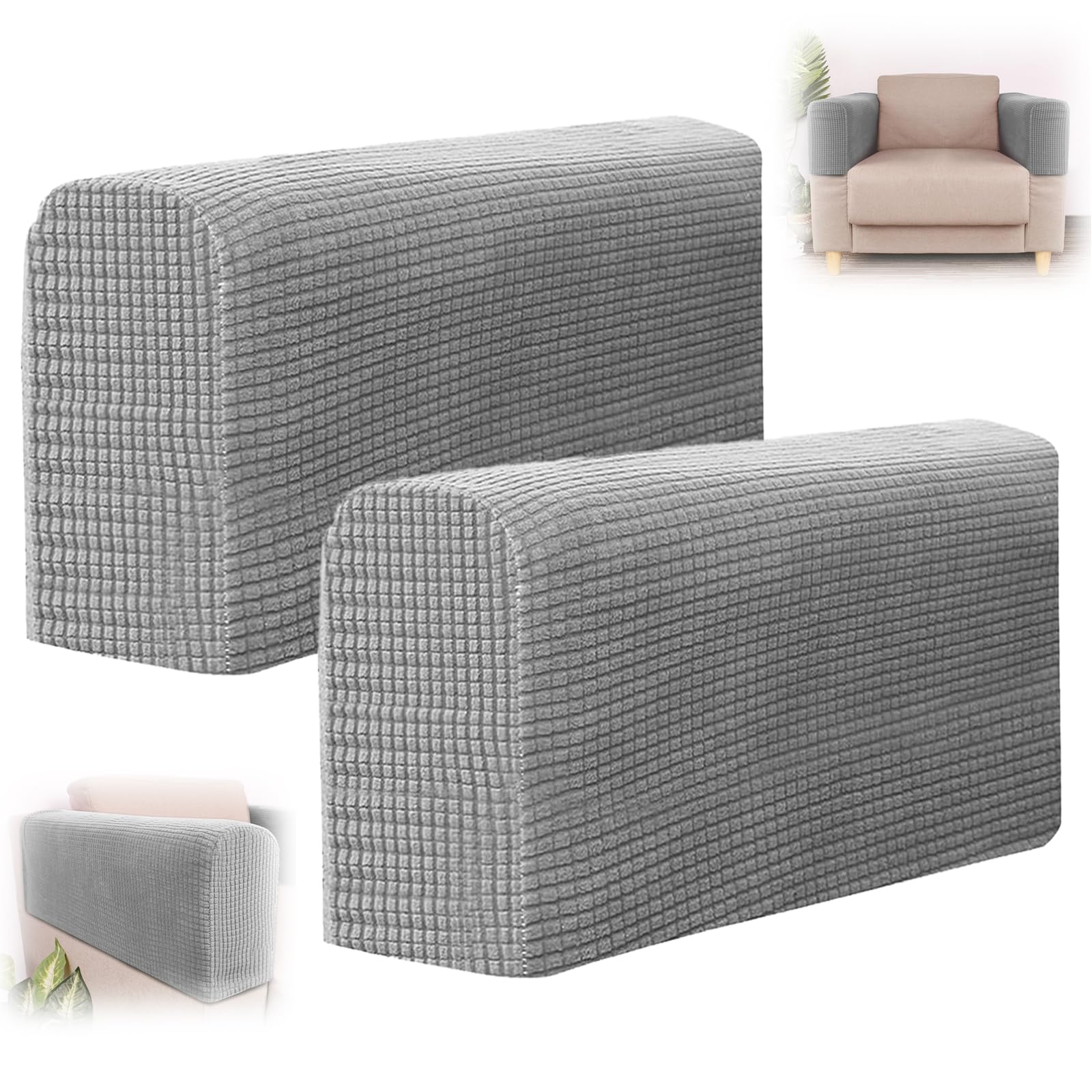 KFSCIP 2Pcs Sofa Arm Covers, Arm Covers for Chairs and Sofas, Antimacassars for Chair Arms, Non-slip Chair Arm Covers Protectors for Sofa, Armchair, Couches, Recliner Etc