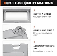 Vista 5 de Visera solar para Honda Civic EX LX Sedan SI Coupe 2006-2011, lado derecho del pasajero, repuesto gris 83230-SNA-A01ZA