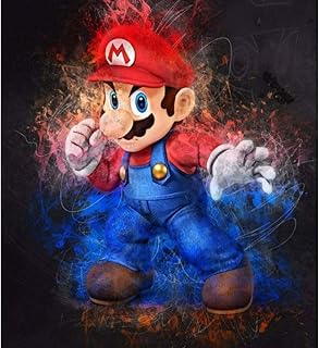 YUESEN Diamond Painting Kit Mario Kit per Diamond Painting 5D, DIY Diamond Painting Kits, Pieno di Cristallo Strass Diamante Ricamo Art Craft per Decorazione della Parete di Casa (30x40cm)