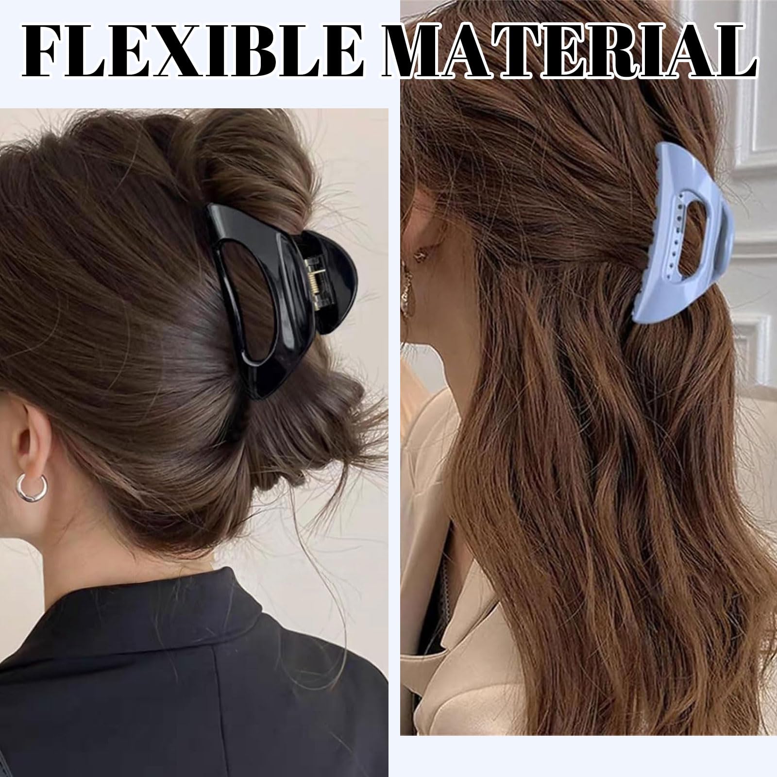 Muorruo 3 Piece Cozy Clips, ultra-soft and flexible claw clip - Image 3