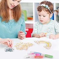 Vista 2 de Juego de manualidades y manualidades de pintura de cristal, kit de colgante de cristal para bricolaje, arte de pintura de ventana para niños, kit