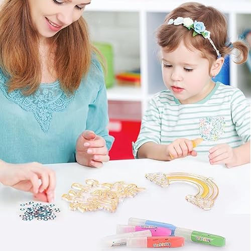Miniatura 2 de Juego de manualidades y manualidades de pintura de cristal, kit de colgante de cristal para bricolaje, arte de pintura de ventana para niños, kit de