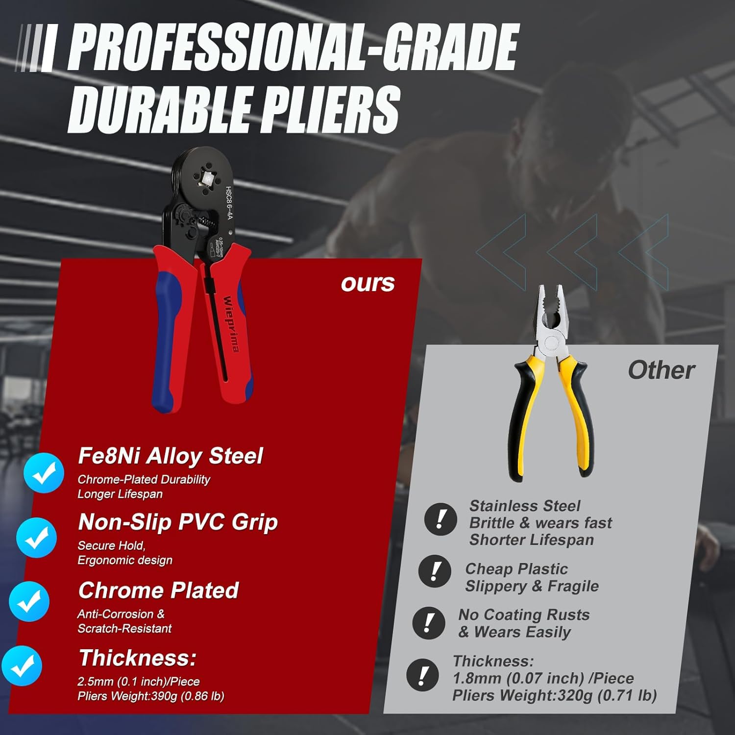 Ferrule Crimping Tool Kit Crimper - 1200PCS Wire Ferrules Professional Ferrule Crimper Tool Kit Self-Adjusting Ratchet Crimping Pliers Set for AWG 23-7 Cable Connectors Terminals Wire for 0.25-10mm²