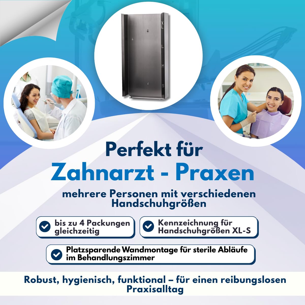 4er Handschuhspender aus Edelstahl, Wandhalter für Handschuhboxen, Hygienischer Handschuhhalter für Einmalhandschuhe