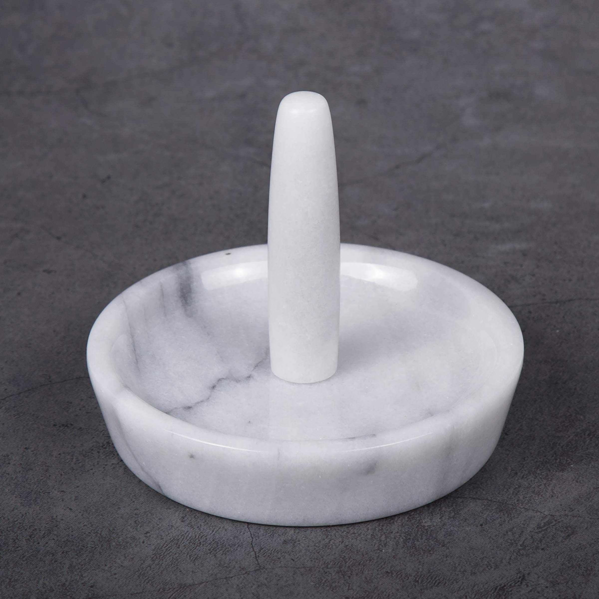 Creative Home Natural Marble Ring Holder Jewelry Storage Tray Holder Bathroom Vanity Countertop Accessories Organizer, 4