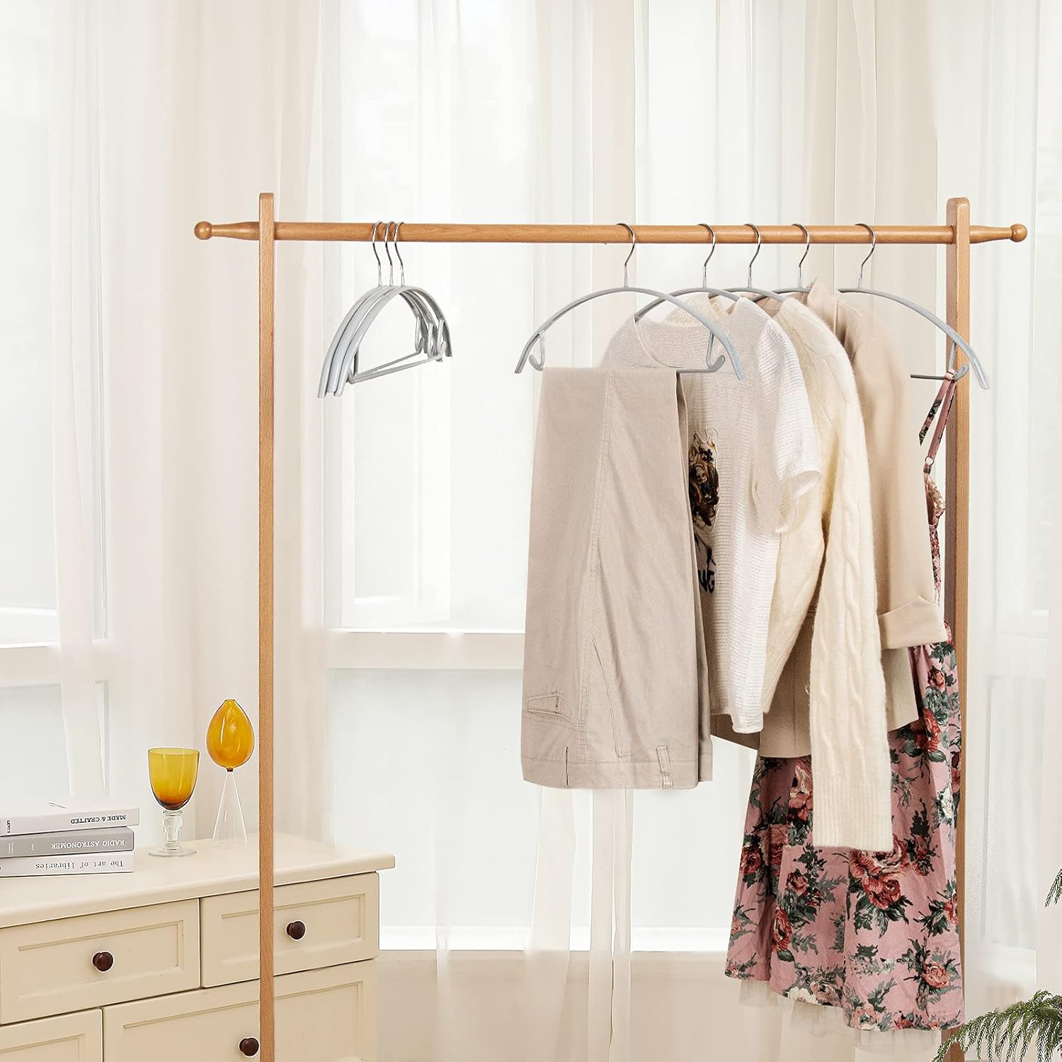 Nature Smile Non Slip PVC Coating Sweater Hangers,Dress Suit Coat Hangers,Shoulder Bump Free Golf T Shirts Clothes Hangers (Silvery Grey Color 10 Pack) - Image 6