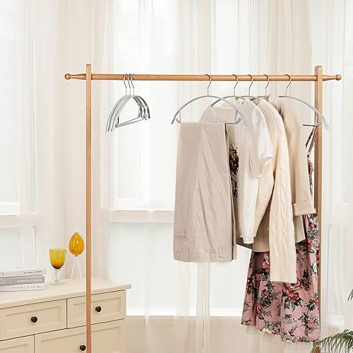 Miniatura 6 de Nature Smile Paquete de 10 perchas antideslizantes para trajes, perchas para abrigos, perchas de suéter, perchas de metal con revestimiento de PVC