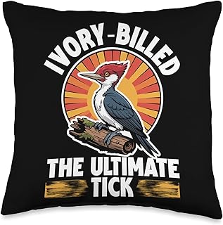 Ivory-Billed Woodpecker, Extinct & Endangered Woodpecker Throw Pillow