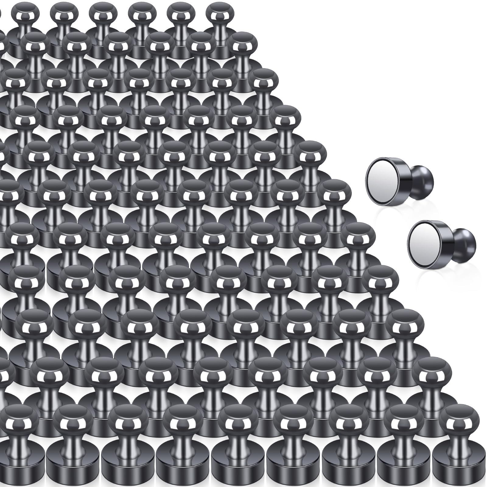 100 imanes fuertes, imanes de neodimio negro, extrafuertes, mini imanes para nevera, pizarra magnética, imanes cónicos, tablón de anuncios, pequeños imanes para pizarra blanca, oficina, imanes de