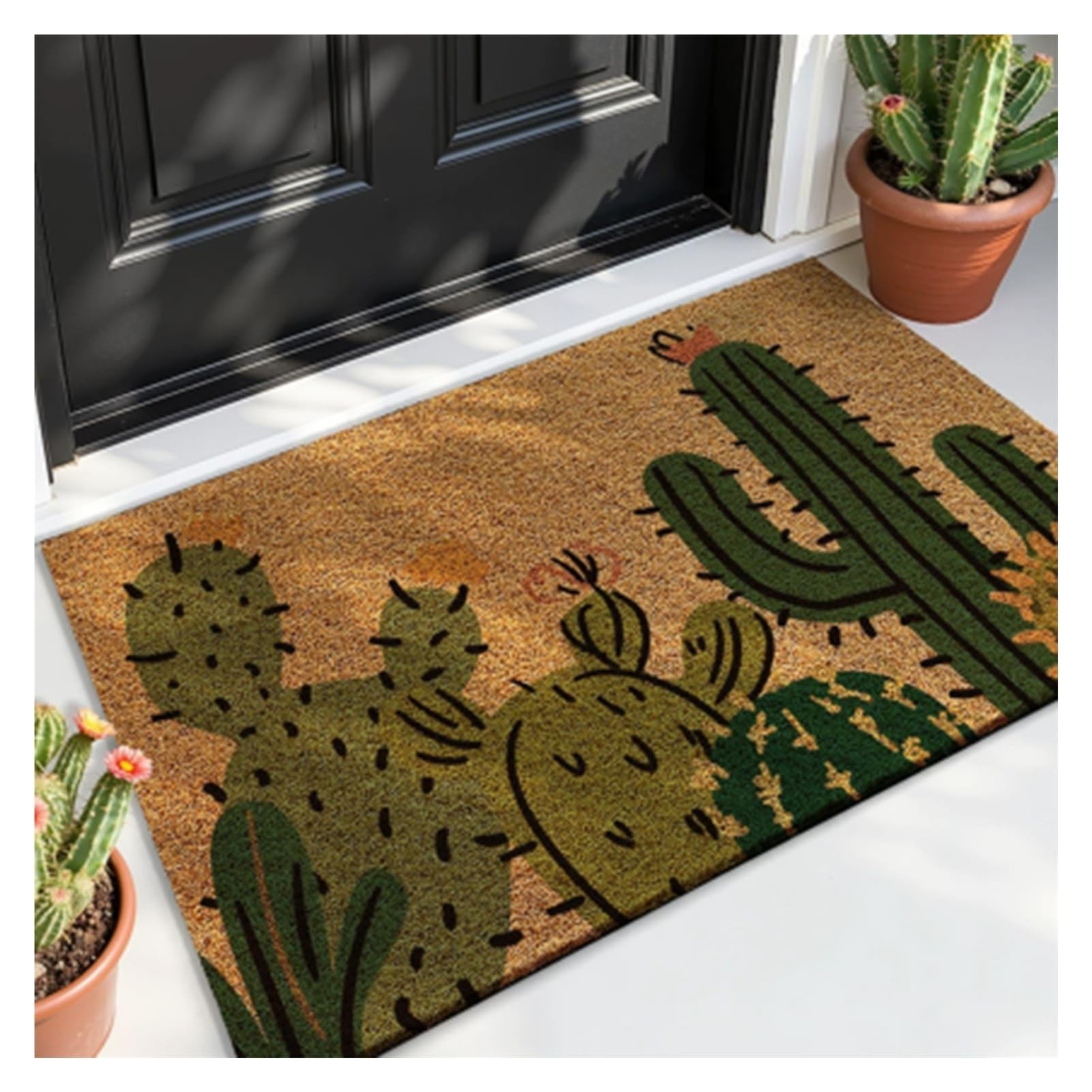 Felpudos Entrada Casa Felpudo Fibra Coco Originales | Atrapa Suciedad y Barro Alfombra Entrada Antideslizante Alfombrilla para Entrada, Pasillo, Cocina(D,50x80cm)