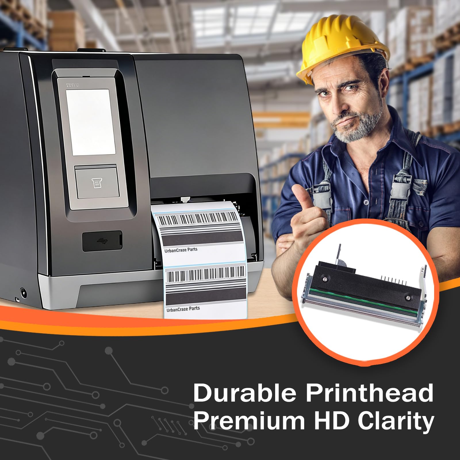 Testina di stampa di ricambio per Honeywell 50180236-001 per stampante termica per etichette Intermec PM45 PM45C 203 dpi
