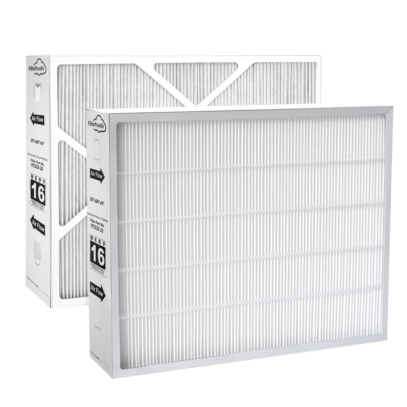 merv16 8788 filter 20x26x5 furnace air filter replacement compatible with lennox8788 pco20-28 pureair,(2 pack)