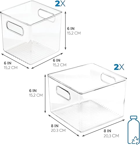 Miniatura 10 de iDesign Juego de refrigerador 50% de plástico reciclado, fabricado en los Estados Unidos. Diseño versátil ideal para congelador, despensa y