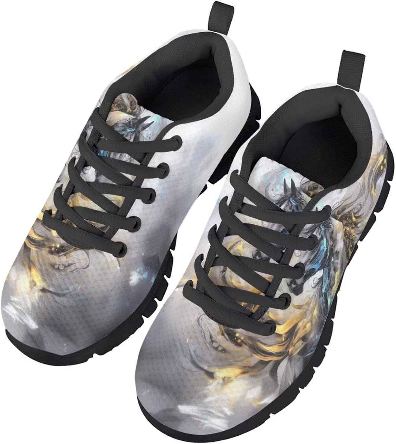 Boys Bass Fish Shoes Little Kid Sneakers with Blue Sky Lace up Tennis Running Shoes School Sports Athletic Sneakers Non-Slip