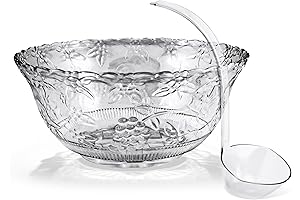 Stock Your Home Premium Plastic Punch Bowls for Parties with Ladle