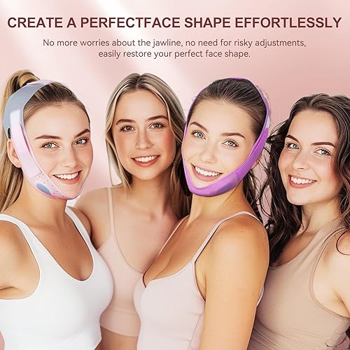 Miniatura 8 de Máscara de línea en V, máscara de barbilla en forma de V, correa de barbilla de silicona suave, máscara de elevación de línea en V para mujeres,