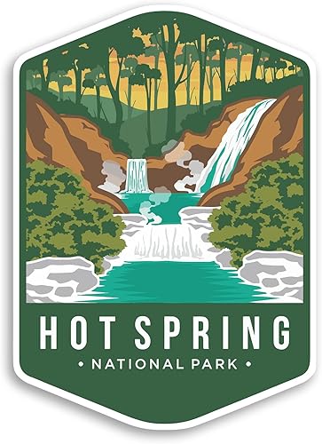 Hot Spring National Park - Calcomanía para coche, portátil, 4 x 5.5 pulgadas (color