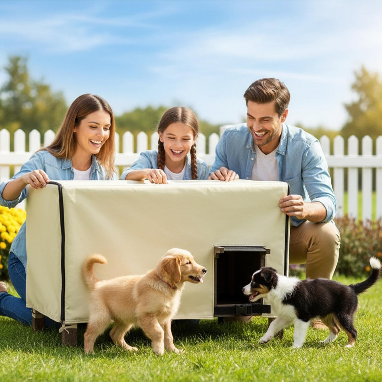 Copertura Per Cuccia Per Cani Da Esterno Ventilato Con Privacy, Grande E | Coperture Impermeabili per Gabbie per Cani per Inverno Interno Viaggio Recinto Esterno Casa
