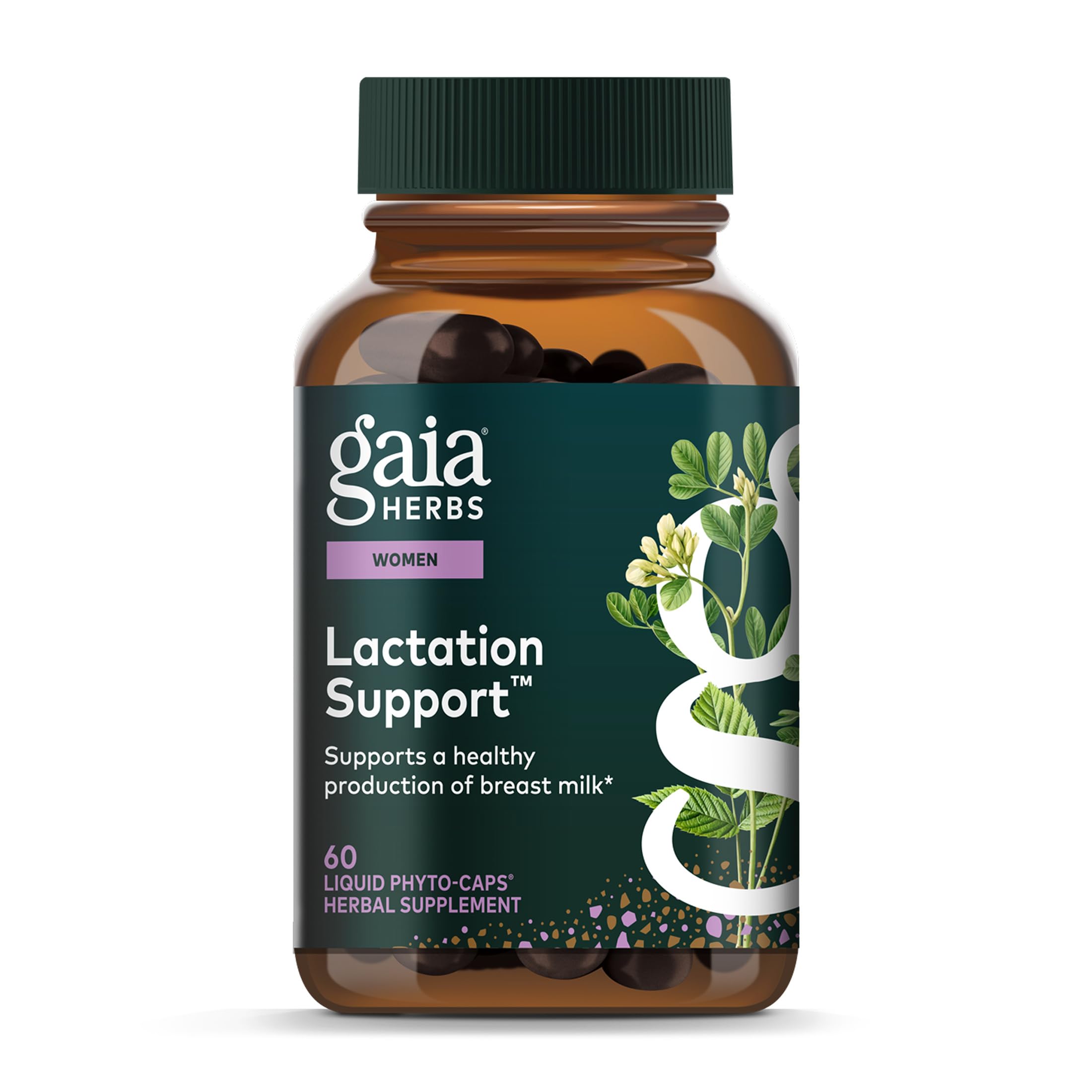 Lactation Support - Supports Healthy Production of Breast Milk in Nursing Mothers* - with Fenugreek Seed, Fennel Seed, and Raspberry Leaf - 60 Vegan Liquid Phyto-Capsules (20-Day Supply)
