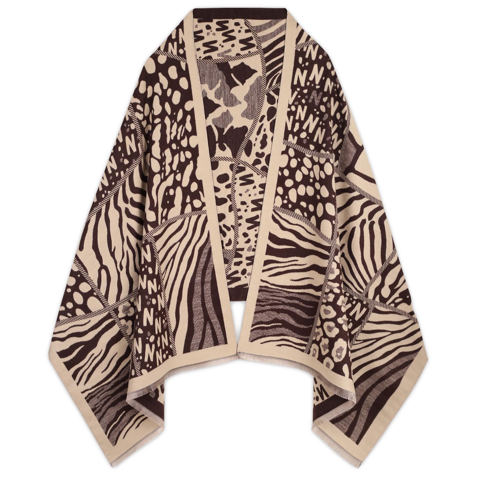 extree Scarfs for Women Pashmina Silky Shawl Wrap for Evening Dressing Blanket Open Front Poncho Cape-picture-18