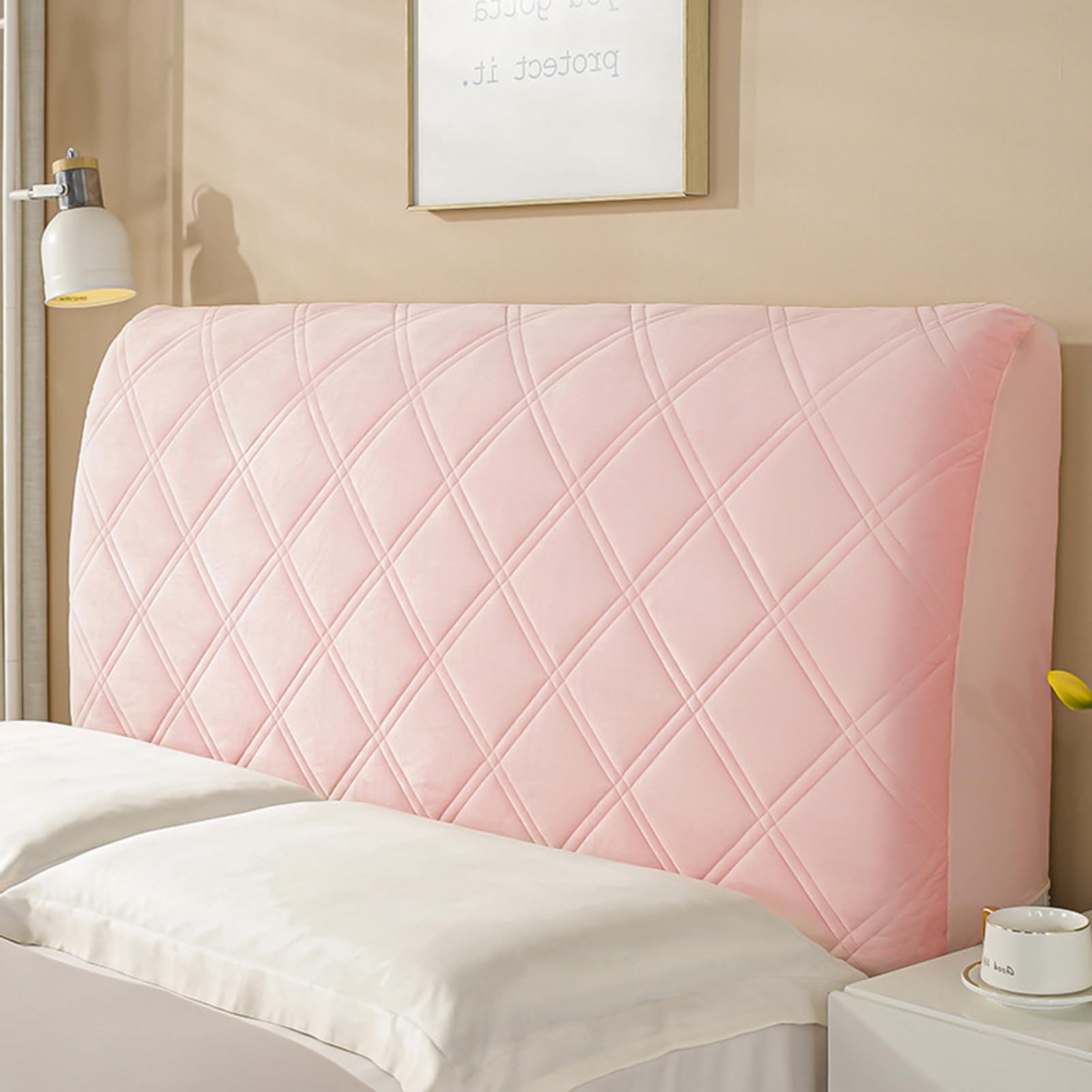 WSKCXHD Thickened Fabric Headboard Cover Soft Upholstered Headboard Slipcover Universal Simple Dustproof Protective Cover,E,150cm(59in)