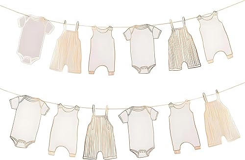 Banderines neutros para baby shower, 12 piezas para decoración de fiesta de bebé (dorado) disponible en Yaxa Guatemala