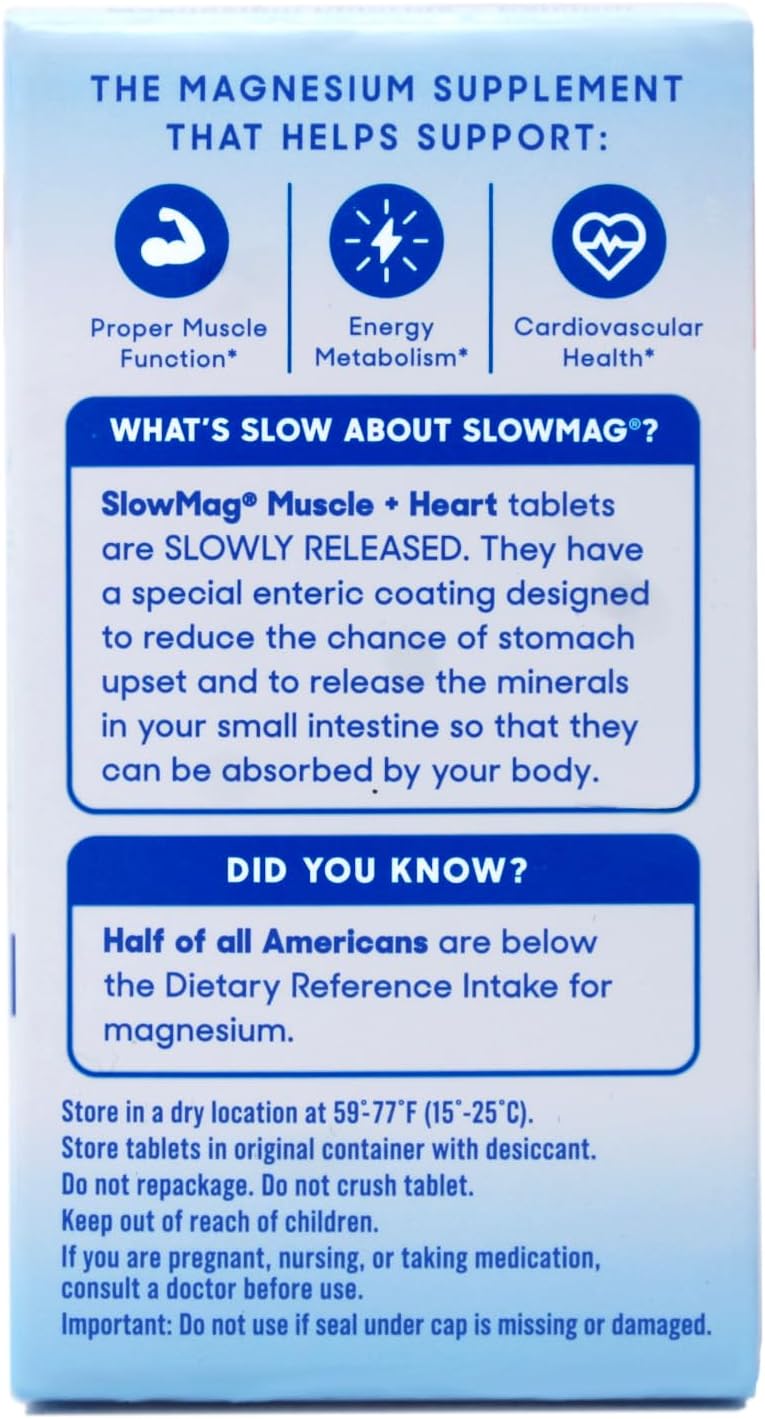 Slow-Mag Slow-Mag Magnesium Chloride With Calcium, Packaging may vary, 60 Count (Pack of 3)