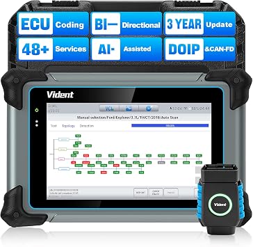 VIDENT 7" OBD2 Scanner AI Diagnostic Tool with Code Analysis & Repair Guide