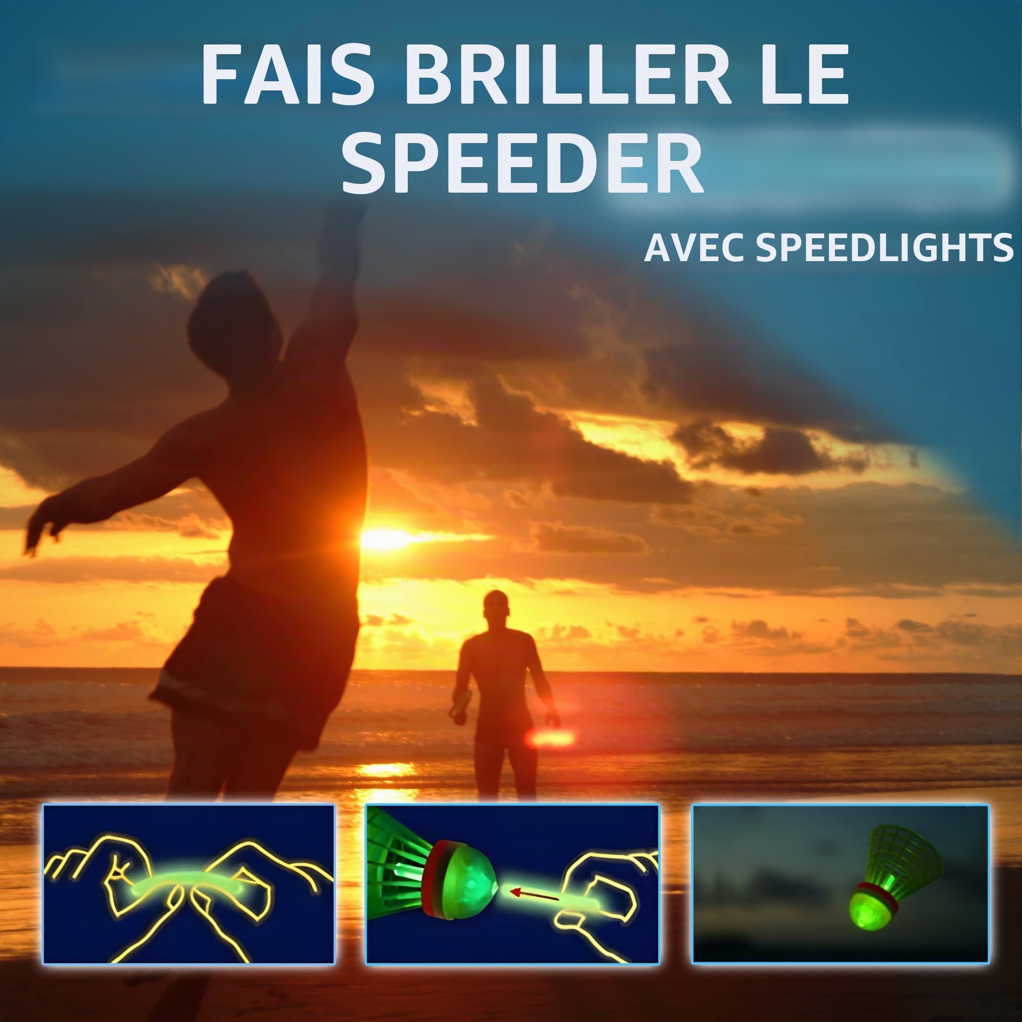 Speedminton® Junior Set – Set de Badminton/Crossminton pour Enfant avec 2 Fun Speeder®, Sac