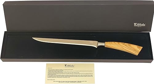 Coltelleria Saladini Cuchillo de filete de acero inoxidable con mango de madera de olivo, 6 pulgadas