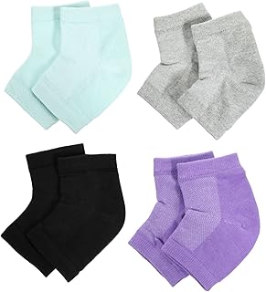 FRCOLOR 4 Pares Meias De Calcanhar De Gel Protetor De Calcanhar Almofadas De Calcanhar De Silicone Protetor De Calcanhar Meias De Spa Protetores De Pé Para Os Pés Meias Hidratantes Para