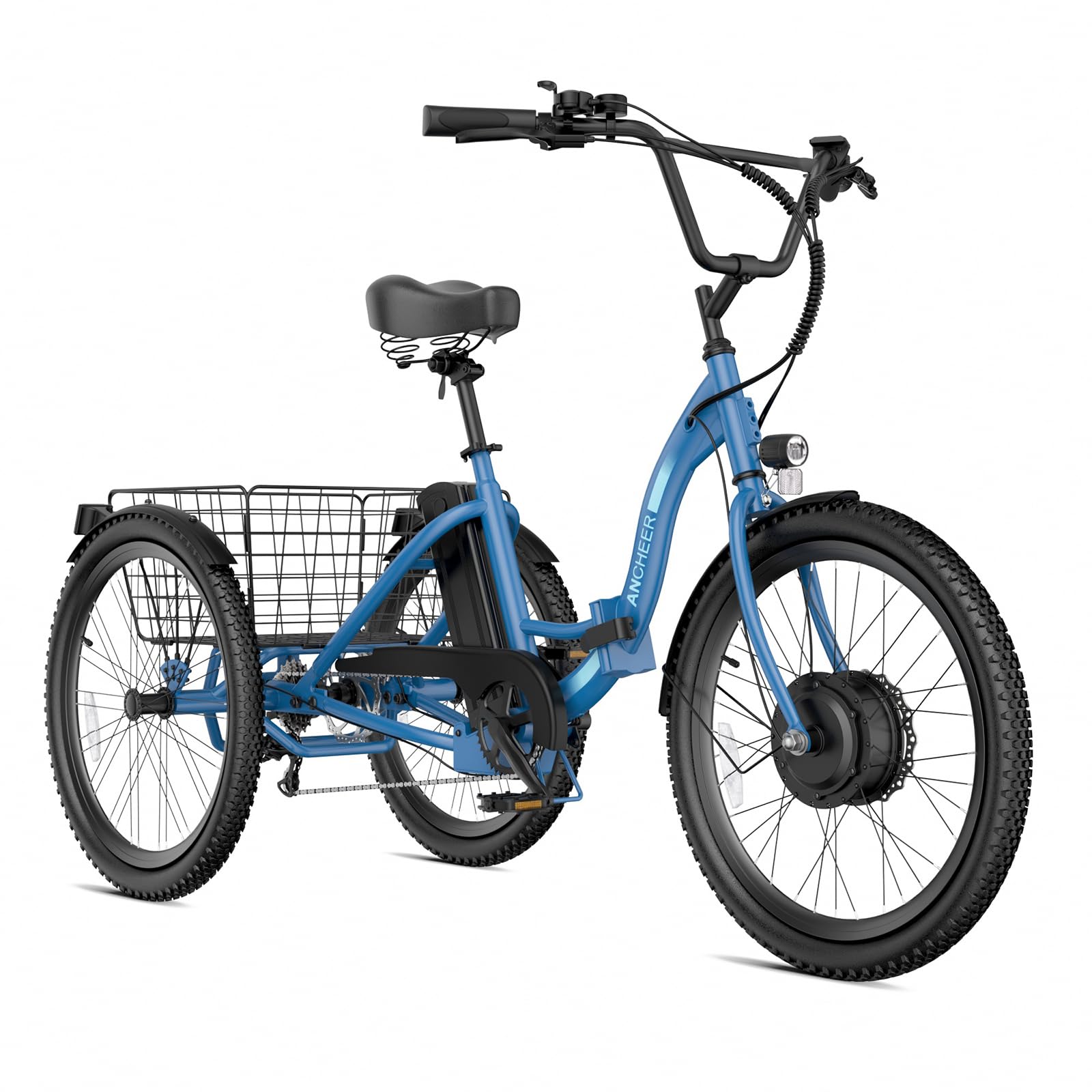 ANCHEER Electric Tricycle, Peak 600W Blue Folding Electric Trike