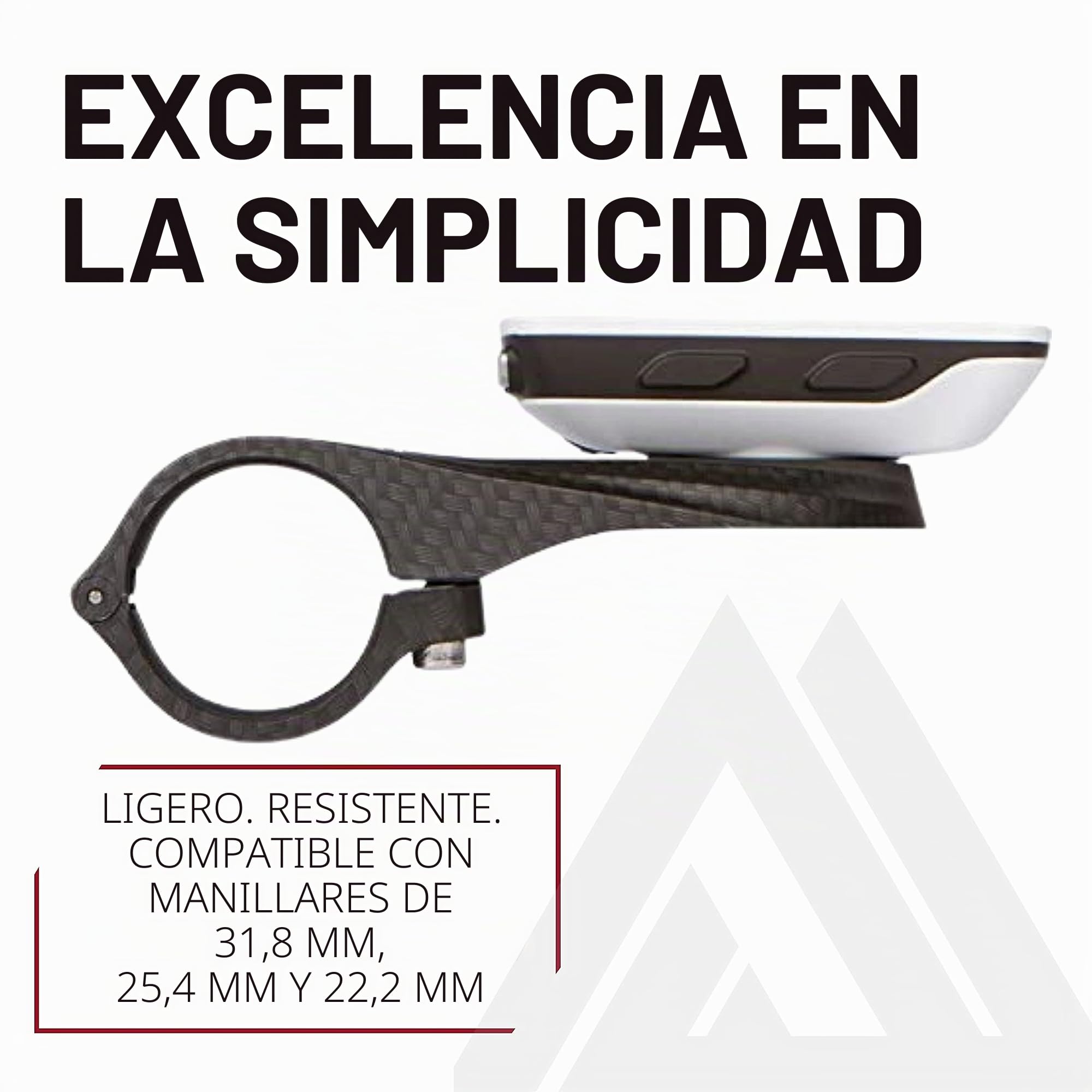 KOM Cycling Soporte para Ordenadores de Bicicletas Garmin Mount con Acabado en Carbono como el del Garmin Edge Mount Diseñado para Garmin Edge 530, Garmin 830 y Otros Modelos de Garmin | gps-vehículo-mounts