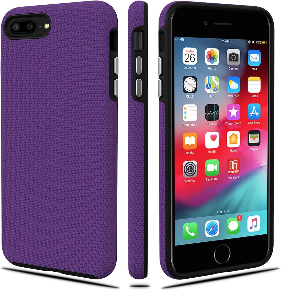 CellEver Case for iPhone 8 Plus/iPhone 7 Plus, 5.5-Inch, Dual Guard Series Protective Shock-Absorbing Scratch-Resistant Rugged Drop Protection Cover (Purple)