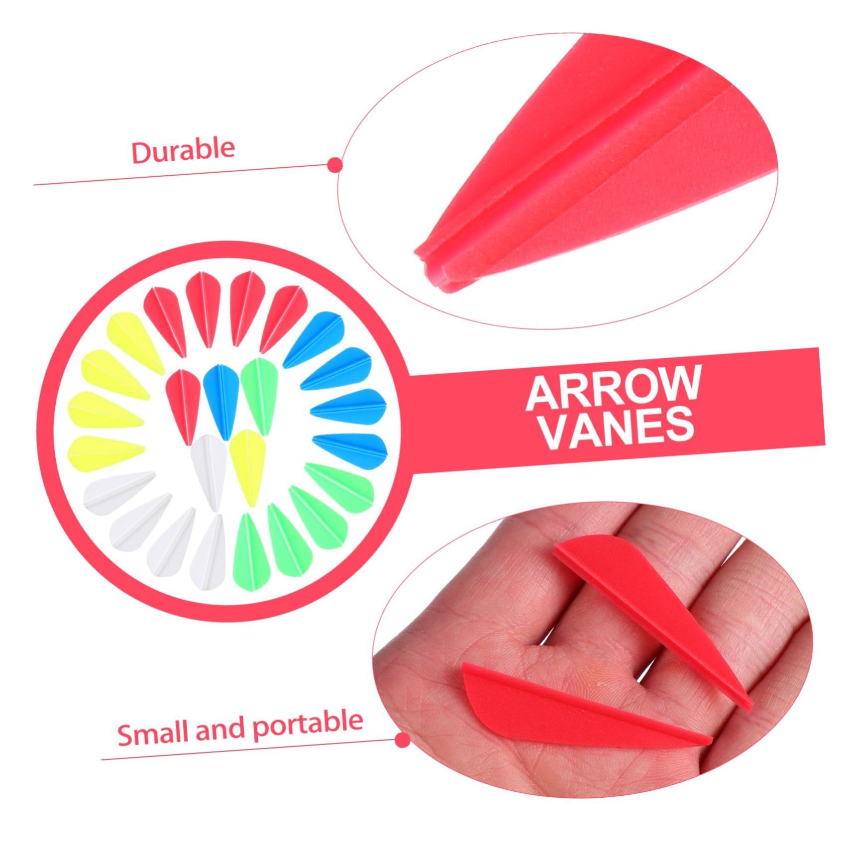 BCOATH 50pcs Vanes Water Drop Fletchings Lightweight Easy to Carry Random Color
